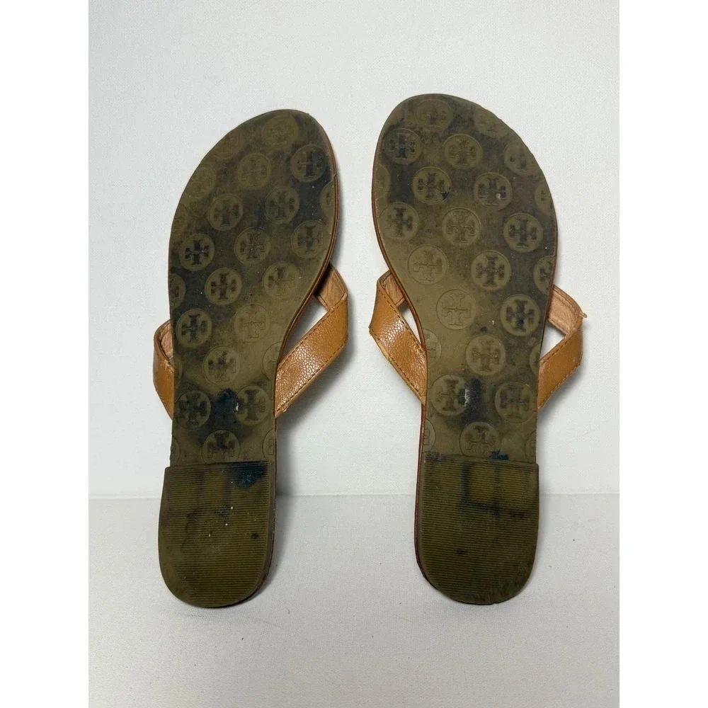 Tory Burch Brown Flip Flop Sandals Womens Sz 10 - FAIR